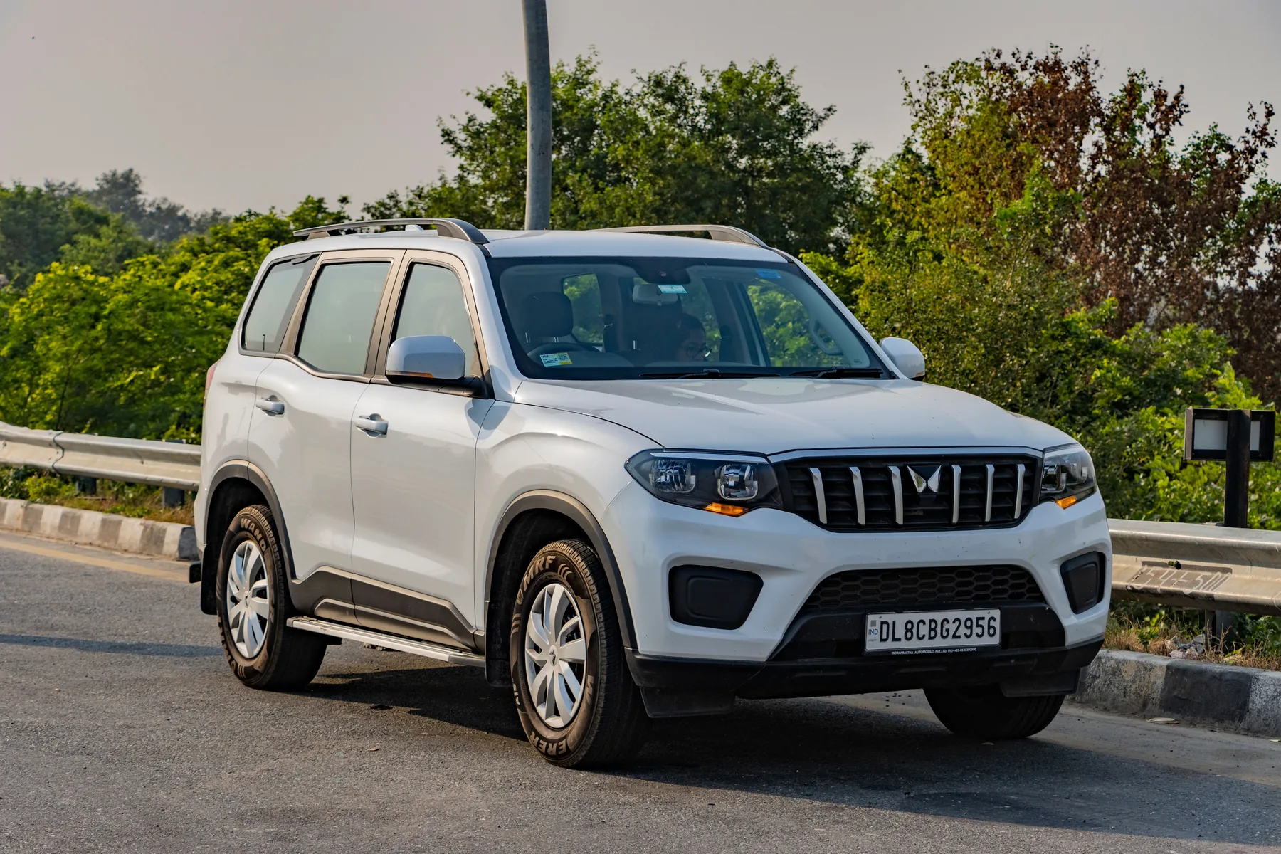 Representative white SUV on an Indian highway