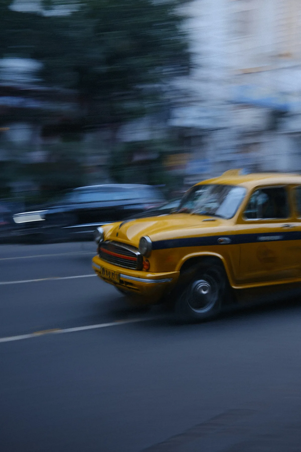 Indian taxi in motion